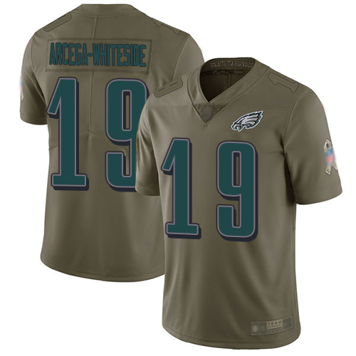 Men Philadelphia Eagles #19 JJ Arcega-Whiteside Limited Olive 2017 Salute to Service Football NFL Jersey->philadelphia eagles->NFL Jersey